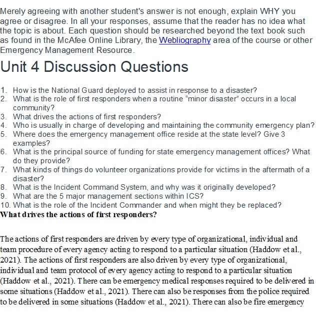 Unit 4 Discussion